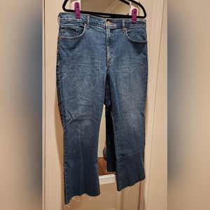 Express cropped flare high rise jeans